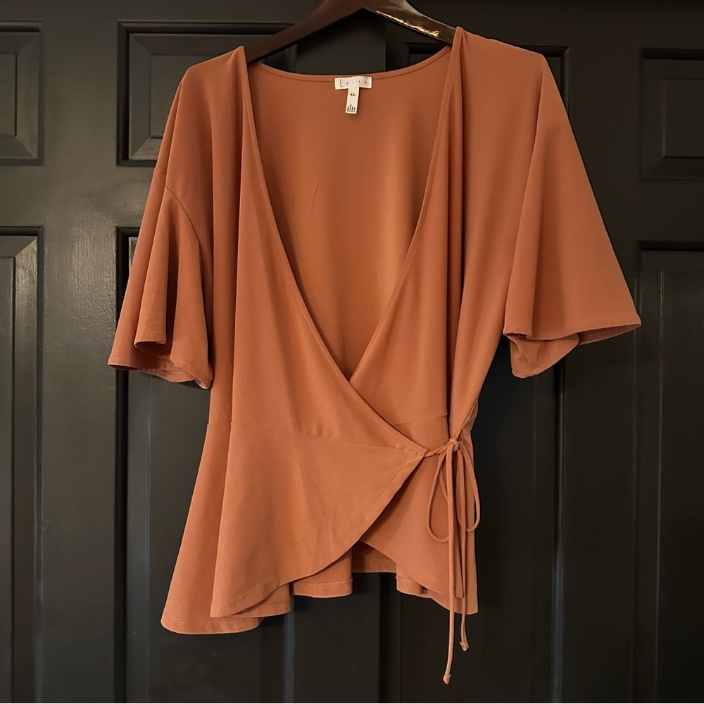 Leith Rust Wrap Blouse